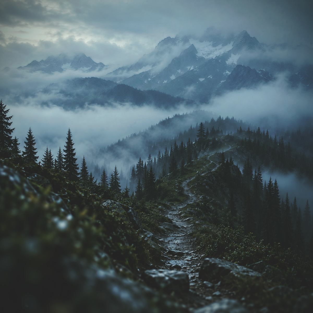 Trail and Mountains