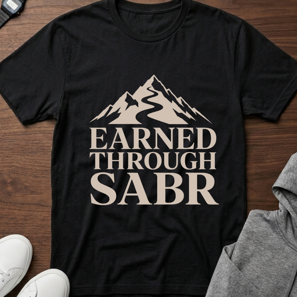 Earned Through Sabr Mountain Tee