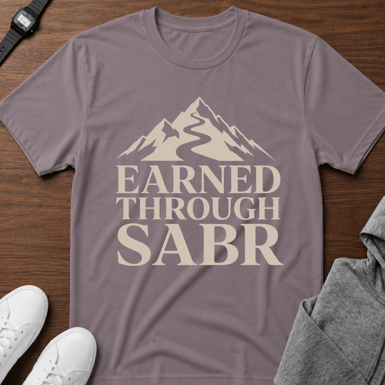 Earned Through Sabr Mountain Tee