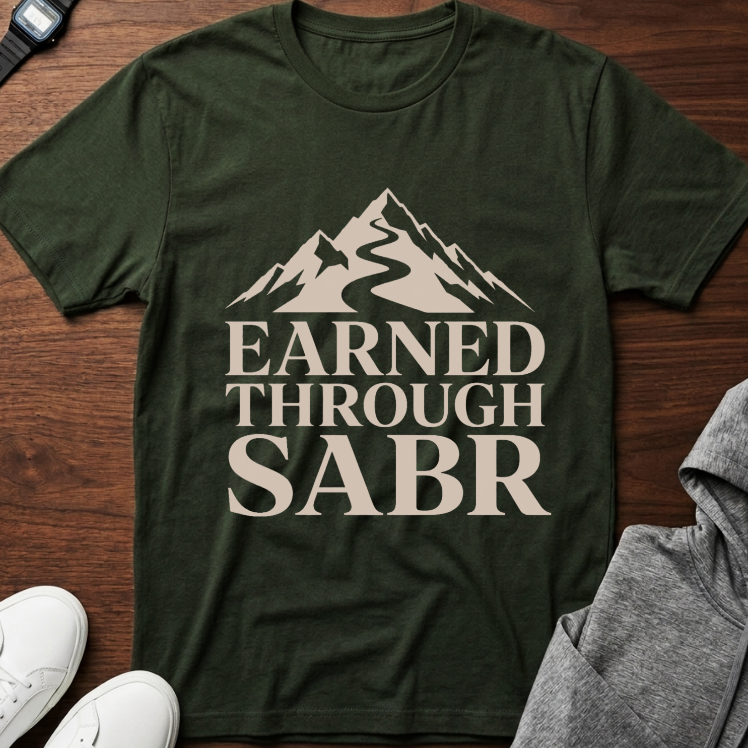 Earned Through Sabr Mountain Tee