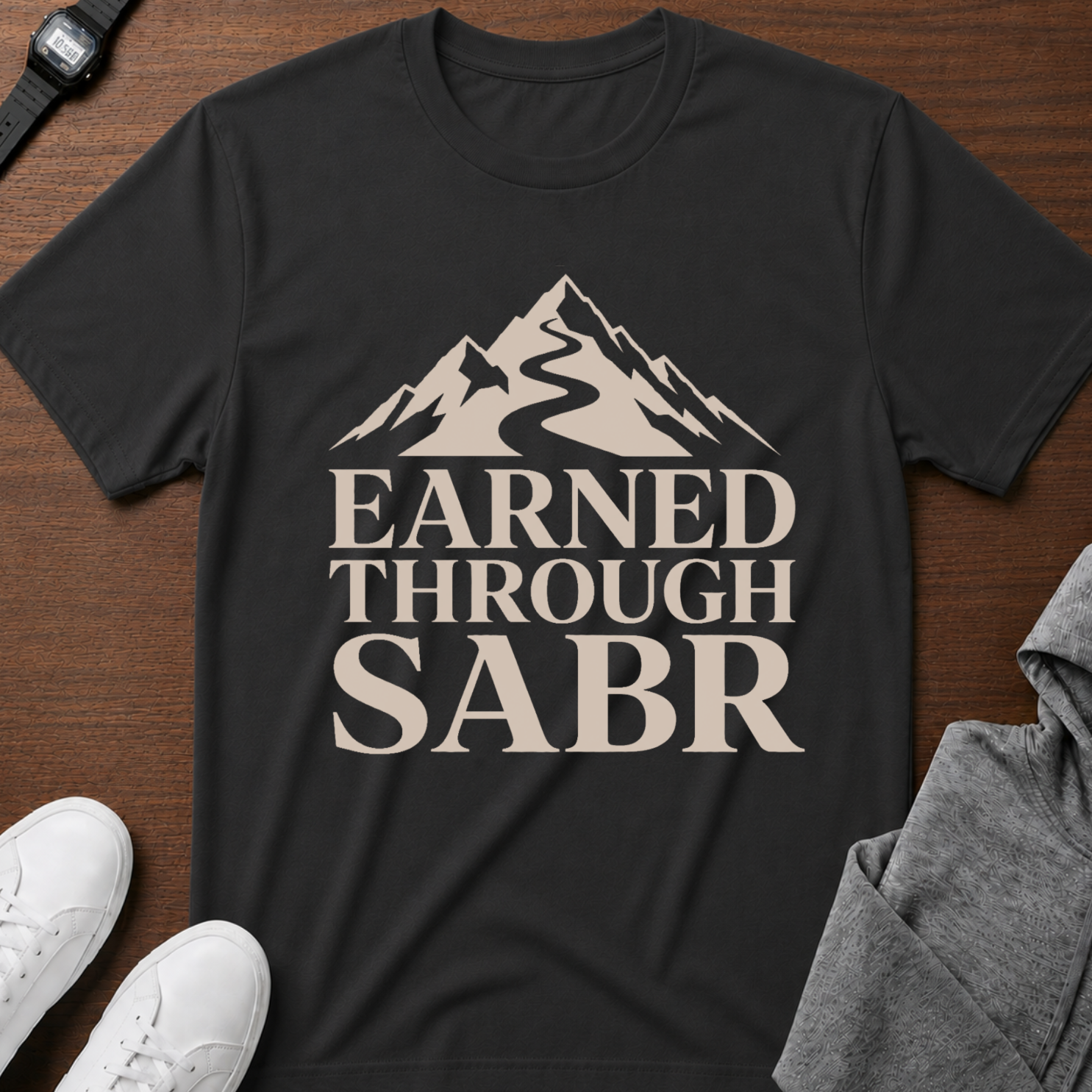 Earned Through Sabr Mountain Tee