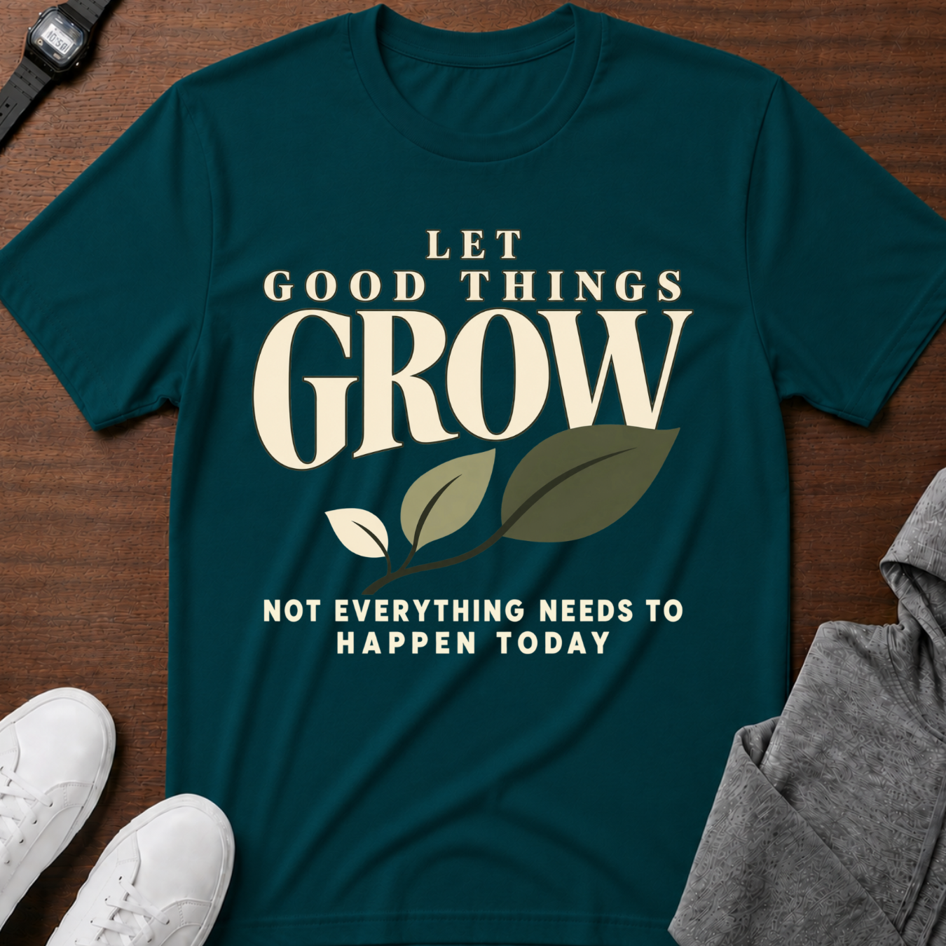 Let Good Things Grow Tee — Inspirational Garden Quote T-Shirt