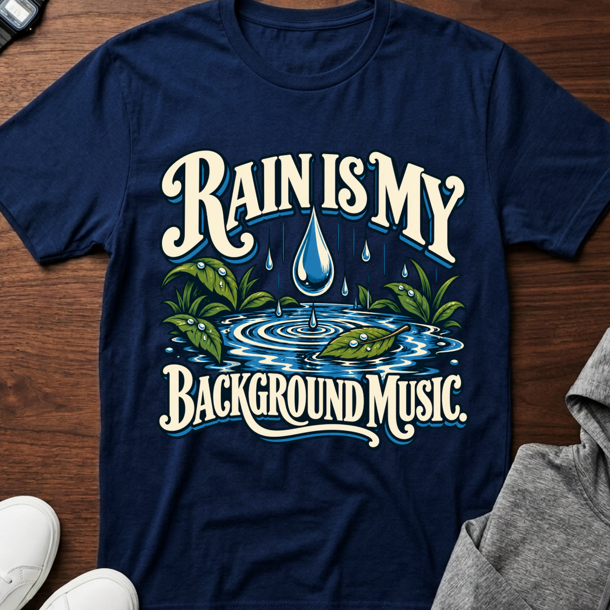 Rain Is My Background Music T-Shirt