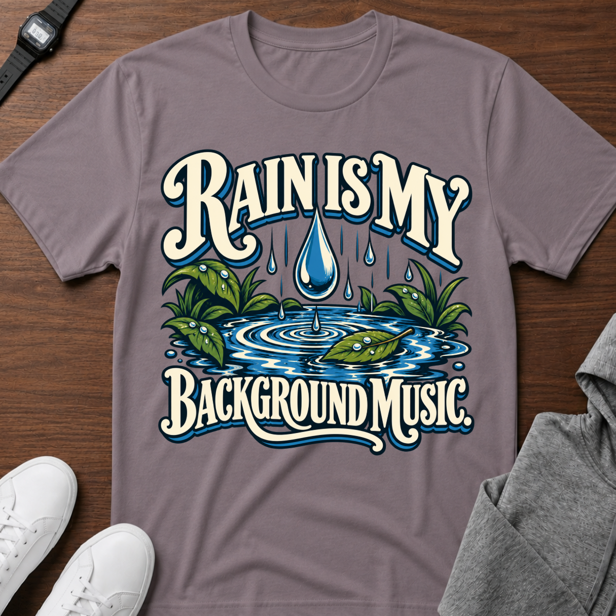 Rain Is My Background Music T-Shirt