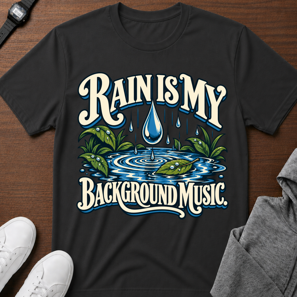 Rain Is My Background Music T-Shirt
