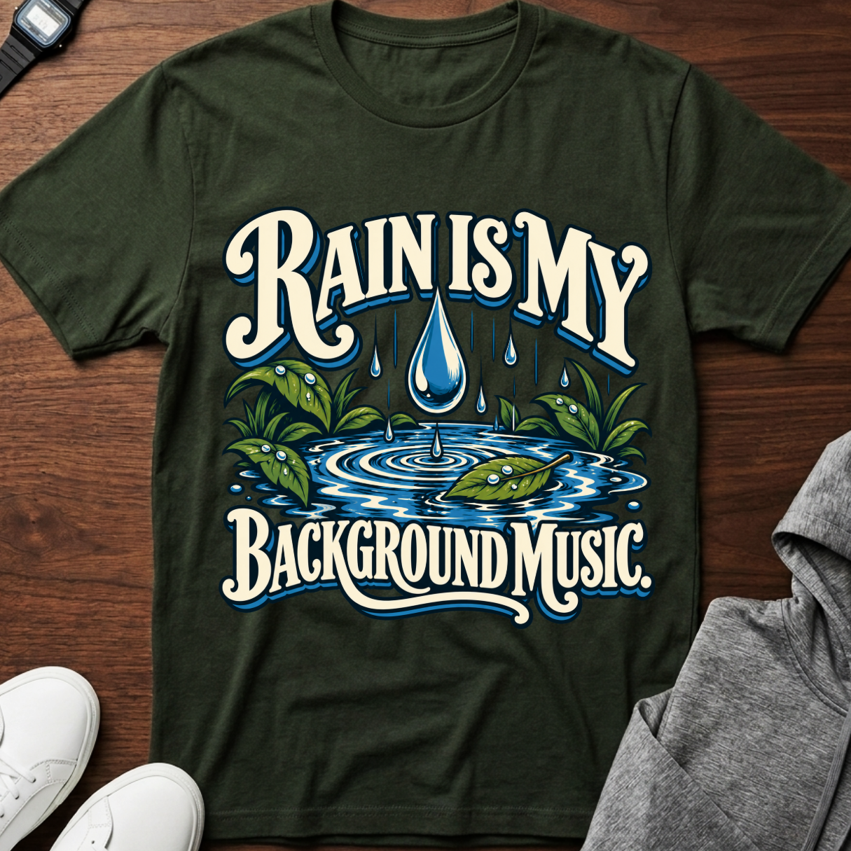 Rain Is My Background Music T-Shirt