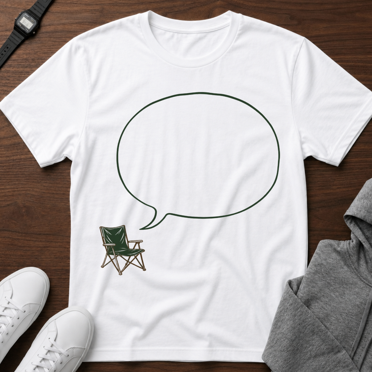 Camping Chair Speech Bubble T‑Shirt
