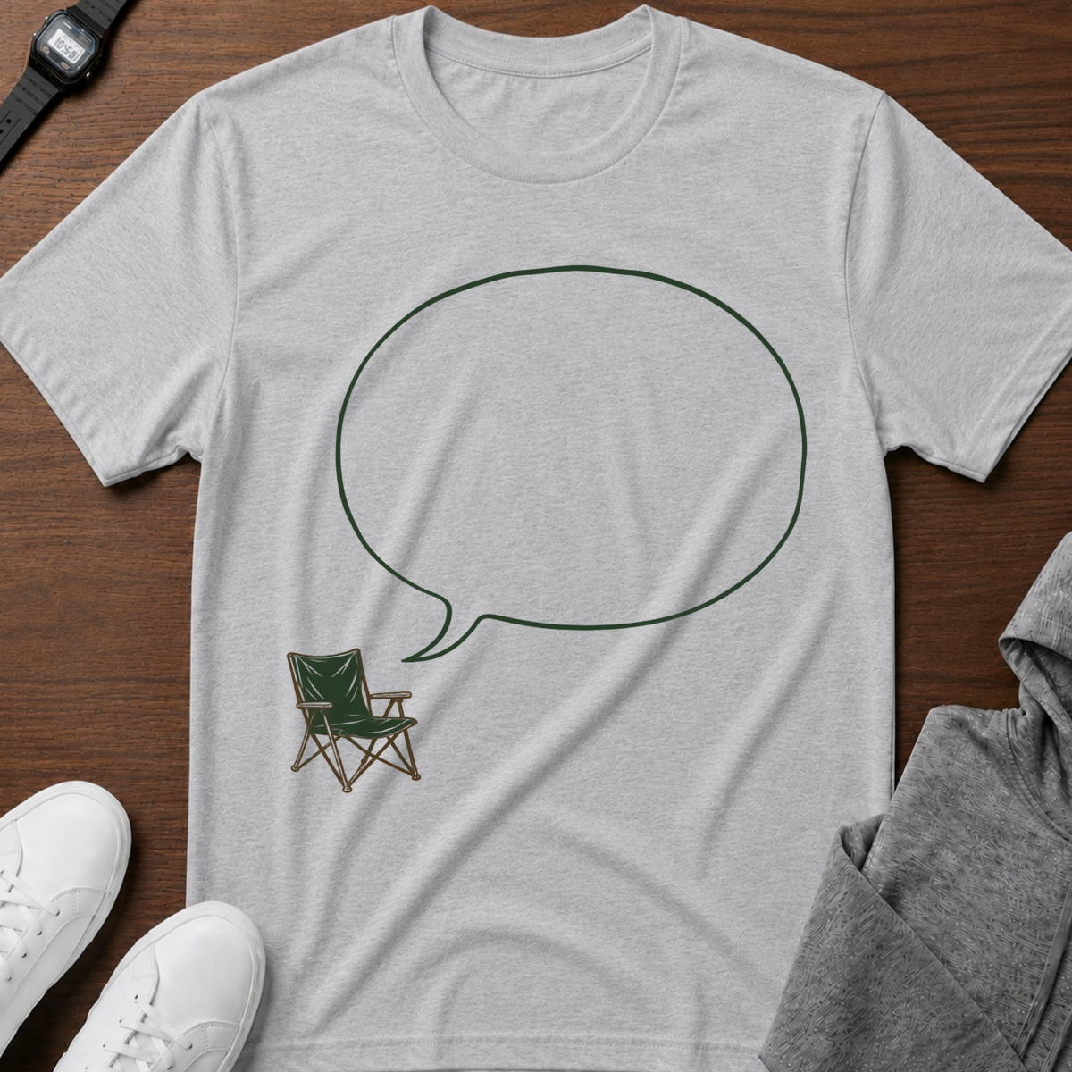 Camping Chair Speech Bubble T‑Shirt