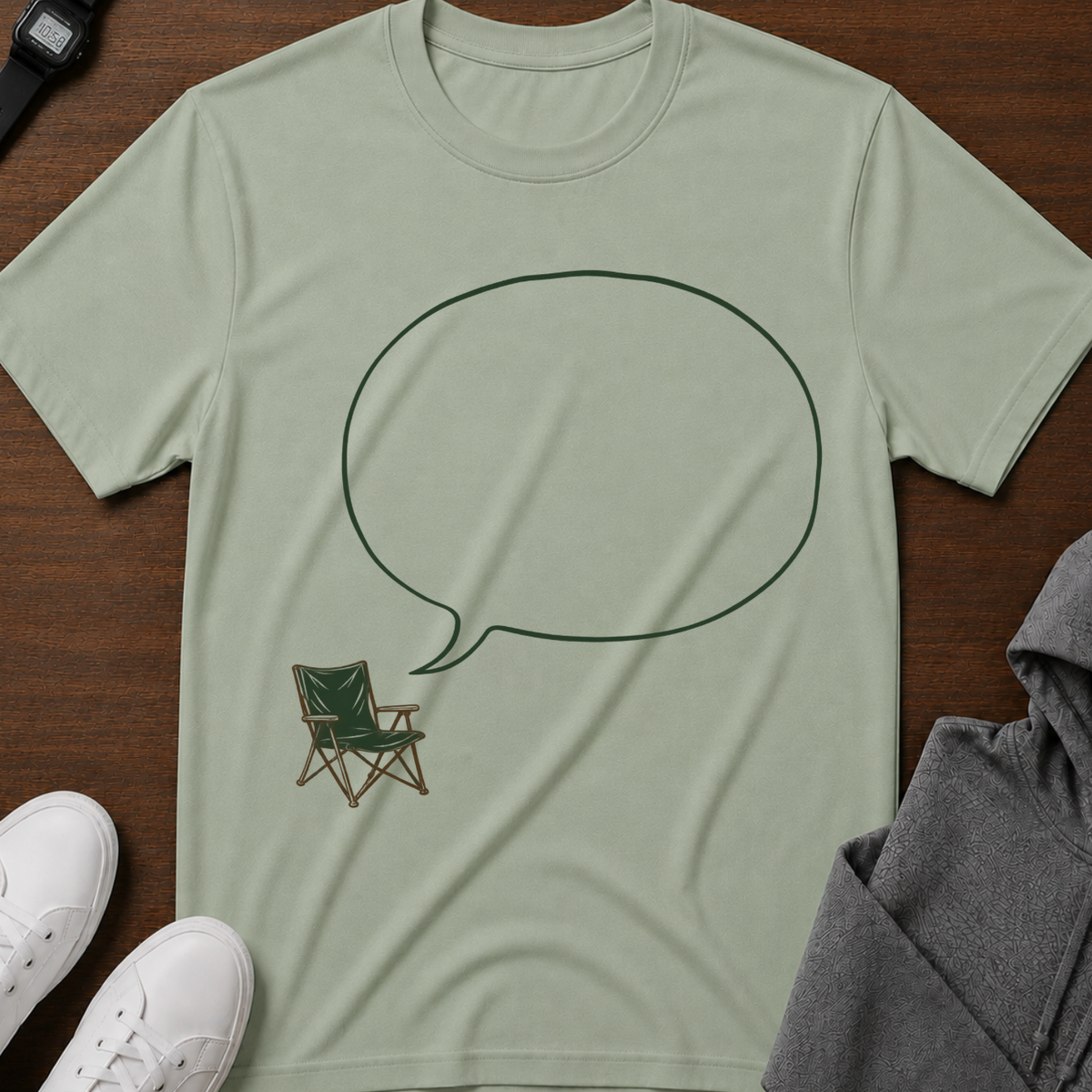 Camping Chair Speech Bubble T‑Shirt