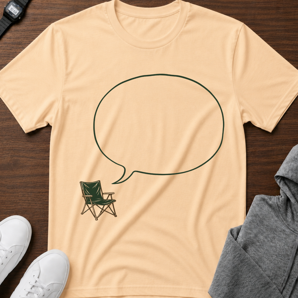 Camping Chair Speech Bubble T‑Shirt