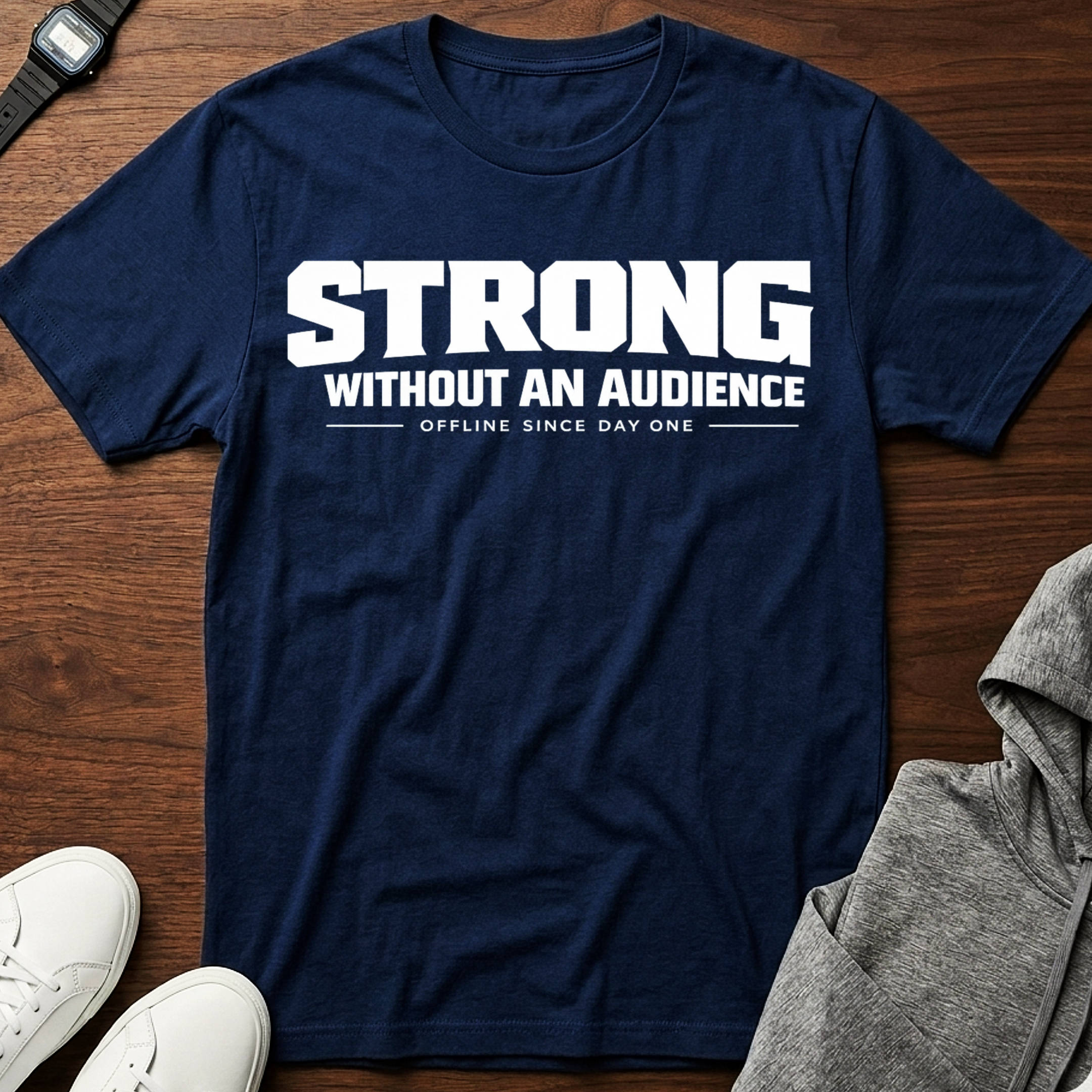 strong without an audience